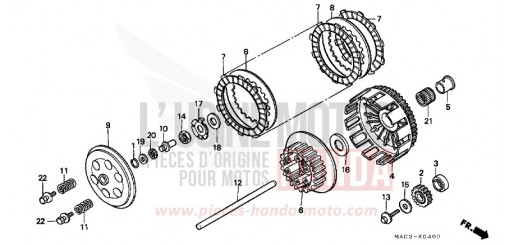 EMBRAYAGE CR500R1 de 2001